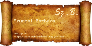 Szuromi Barbara névjegykártya